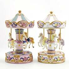欧式旋转木马音乐盒，家居装饰，毕业礼物，生日派对，母亲节礼物 - 彩色 - 查看 2
