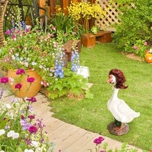 4 Pcs Porch Goose Wigs Short Curly Wigs with Hair Clips Cute Garden Goose Wig Set - Naranja - Ver 2