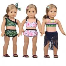 1 pièce Vêtements de poupée, maillot de bain d'été pour poupée bikini, style mode rose/vert, convient aux poupées bébé de 18 pouces, poupées réalistes reborn, convient aux filles de 3 ans et plus, étudiants, accessoires de jouet de poupée, cadeau d'anniversaire, fête de vacances