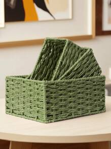 1 Stück / 3 Stücke handgeflochtene Aufbewahrungskörbe für Kosmetika, Schlüssel, Snacks, Heimdekoration, Wohnzimmer, Schlafzimmer, Büro Schreibtisch Organizer, Halloween oder Weihnachtsgeschenk