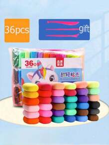 48pcs Super Light Air Dry Clay, Playdough, Craft Molding Dough Multi-Color Set, Odorless, Perfect Gift For Kids (Random Pattern Cardboard In Package)
