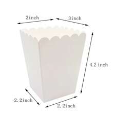 30/20/10 piezas/2 piezas Cajas de palomitas blancas, Cajas de palomitas mini de 2.2 x 4.2 x 3 pulgadas para decoraciones de noches de cine Navidad/Halloween