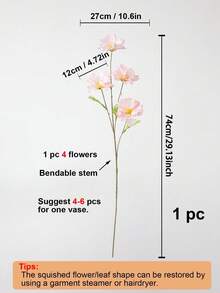 3 件兰花晚花人造花茎、人造玫瑰、情人节、生日毕业礼物、花园装饰、户外植物、园艺、DIY 假花家居装饰美学（注：不带花瓶出售）