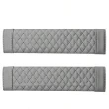 2Pcs Seat Belt Pads Faux Leather Seat Belt Covers More Comfort Driving Cushion Helps Protect Neck And Shoulders Suit For Car, Truck, SUV, Airplane