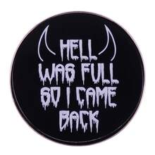 Gothic Button Lapel Brooch Perimeter Accessories Badge - Black - View 1