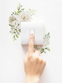 1pc Colorful Flower & Leaf Pattern Switch Outlet Wall Sticker, PVC Waterproof Wall Decorative Sticker For Home Decor,Stickers,Wall Decal, Vinyl Decal For Home Decorations,Spring Decoration Items Refresh Your Home,Rama Decoration Stickers