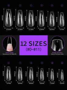 120Pcs/Box Full Cover Fake Nails Acrylic Nail Supplies Semi-Frosted Seamless Nail Clear Long Ballet Nail Tips