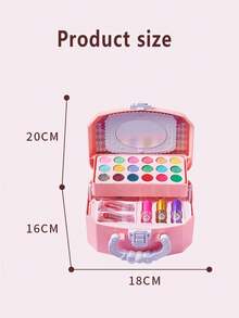 1pc Children Realistic Makeup Set, Girls Princess Makeup Carry Case, Performance Cosmetic Kit, Lip Gloss & Eyeshadow Gift Box, Makeup Treasure Chest Multilayer Gift Set, Girls Birthday Gift