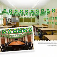 1pc Mini Brazil Flag Pennant Banner, Small Brazilian National Flag Bunting Banner For School, Party, Sports Events, Patriotic Holiday, 33 Ft With 20/30 Flags, Window Hanging Flag, 3x4 Inch Double-Sided Mini Banner With Tassels And Suction Cup, Suitable For Car Rearview Mirror Decoration Birthday Decorations Tapestry Room Decor Party Decorations School Decor School Surprise Dormitory Decor Back To School - Multicolor - View 3