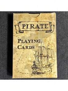 Vorinclex 复古风格海盗船收藏扑克牌灵活扑克牌带盒子适合派对、聚会、桌面游戏、纸牌玩具最佳礼物