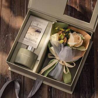 Moederdag Verjaardagscadeau Lerarendag Vuurloze aromatherapiezeep Bloemengeschenkdoos Souvenir Praktisch hoogwaardig cadeau voor klasgenoten en vriendinnen