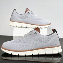 Plus Size Men's Shoes Breathable Mesh Breathable Casual Shoes Sports Men's Sports Casual Shoes - 灰色 - 查看 1