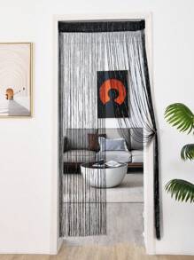 1 pièce Rideau à rayures colorées avec bordure de perles sequins