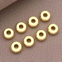 10 件 3/4/5/6/7 毫米高品质 18k 镀金铜隔珠闪亮圆形设计适用于 DIY 手链、项链和耳环 - 非常适合节日送礼