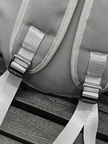 1pc New Funny Shark Design Waterproof Nylon Backpack, Large Capacity Outdoor Daypack Without Pendant - A - View 8