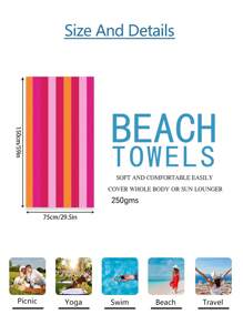 1 Stück mehrfarbiges Aquarell Regenbogen gestreiftes Strandtuch, Mikrofaser Strandtuch, super saugfähiges Strandtuch, Reise Strandtuch, Sport Pool Handtuch, Bad Camping Handtuch, Yoga Mädchen Damen Erwachsene Strandtuch