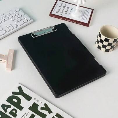 1 Pc Color Folder With Multiple Colors (Purple, Pink, Black, Green, Blue) To Choose From - With Storage Box And Clip, Multi-Purpose Writing Board, File Storage, Suitable For Office And Student File Storage, Multi-Purpose, With Snap Button