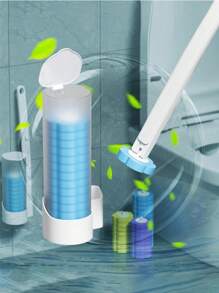 1 Set Disposable Toilet Brush, 1 Base And 6 Replaceable Heads, Portable Toilet Brush With Refill, Essential For Dorms, College Dorms, Back-To-School Supplies, Bathroom Decor, For Thoroughly Cleaning Household Toilets And Bathroom Fixtures, Suitable For Sinks, Bathtubs, Mops, Swimming Pools (Random Color & Style)