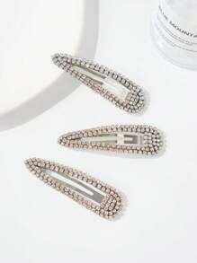 3 Stück Modische, elegante und vielseitige Haarklammern mit Diamantdekor für Damen, Seitenpony- und abstehende Haare Klemmklammern, Haarspangen