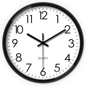 8-Inch Plastic Round Wall Clock, Battery Operated Quiet Non-Ticking Analog Wall Clock, Suitable For Living Room, Bedroom, Home Decor, Classic Household Art Decor, Kitchen, Office (Batteries Not Included) Room Decor Clock Wall Bedroom Decor Dormitory Decor Back To School School Decor School Surprise School Supplies