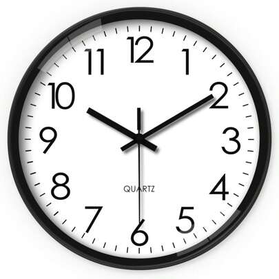 8-Inch Plastic Round Wall Clock, Battery Operated Quiet Non-Ticking Analog Wall Clock, Suitable For Living Room, Bedroom, Home Decor, Classic Household Art Decor, Kitchen, Office (Batteries Not Included) Room Decor Clock Wall Bedroom Decor Dormitory Decor Back To School School Decor School Surprise School Supplies