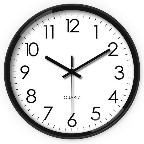Reloj de pared redondo de plástico de 8 pulgadas, funcionamiento a pilas sin tictac analógico, adecuado para sala de estar, dormitorio, decoración del hogar, decoración artística clásica del hogar, cocina, oficina (pilas no incluidas), decoración de habitación, decoración de dormitorio, decoración de dormitorio, vuelta al cole, decoración escolar, sorpresa escolar