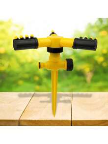 Garden Tools/Sprinkler,High Pressure Garden Spray Gun For Outdoor Watering - Adjustable Nozzle, Lightweight Plastic Design, Threaded Standard, Yellow And Green, Blue Handle, Easy To Grip, With Functions Such As Nozzle, Nursery Irrigation, Rotating Trident, Series Watering, Watering Garden Plants, Clearing Dust On Park Lawns - Multicolor - View 2