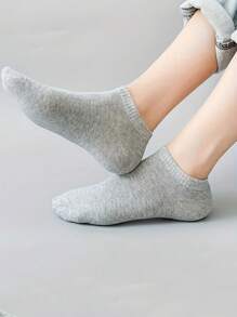 5 Pares de Meias Tornozelo Respiráveis e de Secagem Rápida para Homens e Mulheres, Adequadas para Corrida, Esportes e Uso Casual - Poliéster Leve, Adequado para Todas as Estações, Lavável em Máquina (Cinza/Branco/Preto)