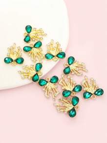 10pcs Gorgeous Rhinestones Inlay Tassel Bow Charms Princess Style Necklace, Bracelet, Earrings & Clothing Decorations DIY Light Luxury And Unique Design Delicate Sparkling Bowknot Pendants - Perfect Gift For Girlfriend & BFF Friends, Suitable For Banquet & Party