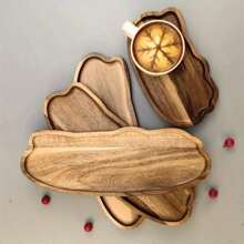 1/2pcs Wood Serving Tray, Wooden Fruit Plate, Solid Wood Dessert Plate, Multi-Functional Snack Dish, Decorative Food Tray, Washable Serving Platter, Coffee Cup Tray, Tea Cup Tray, Cheese Board For Home, Innovative Bread Tray, Room Decoration, Kitchen Decoration, Service TraySuitable For Family Gatherings, Friends Party Tray And Christmas Gatherings