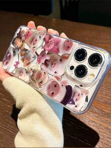 1pc & Unique Pig Collage Graphic Transparent TPU Full Body Shockproof Anti-Fingerprint Phone Case, Compatible With IPhone 16 Pro/16 Plus, 15/15 Pro Max/15 Pro, 11/12/13/14 Pro Max, 11 Pro/11 Pro Max, 12 Pro/12 Pro Max, 13 Pro/13 Pro Max, 14 Pro/14 Pro Max, Galaxy, Soft Shell, High-End Creative Design