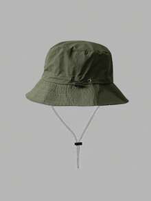 1pc Women/Men Foldable & Packable Bucket Hat, Windproof Drawstring Adjustable Sun Hat, Outdoor Sport Water Resistant Quick-Dry Cap - Multicolor - View 8