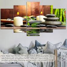 5 件/套无框蜡烛按摩石香薰画布、时尚海报、家居装饰艺术、图案墙面艺术装饰、适用于客厅、卧室、办公室、餐厅、酒吧墙壁装饰、防水、无味、印刷、艺术、海报、墙壁艺术、房间装饰用品、现代、植物、动物