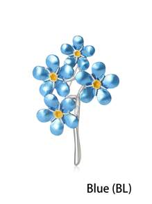 1pc Forget Me Not Blue Flower Brooch For Women,Plant Brooches,For Bag, Sweater, Coat, Hat, Shoes, Dress, Suit