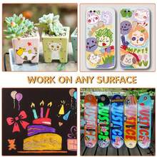 1pc Multicolor Acrylic Paint Marker Pen Set With Clip And Valve, Watercolor Art Painting Supplies Suitable For Wood, Glass, Ceramic, Cardboard, Stone, Canvas, Metal, Plastic, Graffiti, DIY Handicraft, Creative Art & Craft Use, School Supplies,Back To School - Marker Pen (with Pen Clip) - View 4