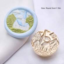 1 Pc Fairy Tale Series Wax Seal Stamp Head, Detachable Solid Brass, Intricate Fairy TalesDesigns (Castle/Rabbit/Bear/Hot Air Balloon/Candy House), Wax Sealed Stamp Head, Fire Paint Seal Head, DIY Craft, Gift Packaging, Envelope Sealing, Party Invitation Letter,Back To School,School Supplies