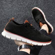 Plus Size Men's Shoes Breathable Mesh Breathable Casual Shoes Sports Men's Sports Casual Shoes - 黑色 - 查看 1