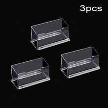 2pcs/3pcs/1pc透明PP材质名片夹，办公桌前台名片夹，座位位置透明卡片展示架支架，透明名片盒