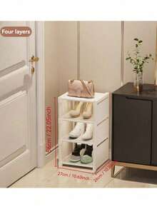 1 Stück einfaches Schuhregal für den Hauseingang, mehrstöckiger staubdichter Schuhaufbewahrungsschrank, platzsparend für Wohnung/Miethaus - Verschiedenfarbig - Übersicht 8