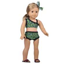 1 pièce Vêtements de poupée, maillot de bain d'été pour poupée bikini, style mode rose/vert, convient aux poupées bébé de 18 pouces, poupées réalistes reborn, convient aux filles de 3 ans et plus, étudiants, accessoires de jouet de poupée, cadeau d'anniversaire, fête de vacances