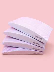 50 pezzi Lime per unghie a strisce di zebra, lime per rimodellare e lucidare le unghie 100/180 grit, lime per unghie a mezzaluna, non si usurano facilmente