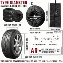 Pokrowiec na koło zapasowe z poliestru z odblaskowymi paskami i klamrami - ochrona przed warunkami atmosferycznymi, pokrowiec do przechowywania opon i akcesoriów, odpowiedni do samochodów osobowych, ciężarowych, SUV-ów, pokrowców na koła