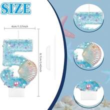 New Handmade DIY 0-9 Number Candles, Creative Birthday Cake Party Decorations, Blue Ocean Style - Blue - View 12