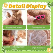 4 Pcs Porch Goose Wigs Short Curly Wigs with Hair Clips Cute Garden Goose Wig Set - Naranja - Ver 5