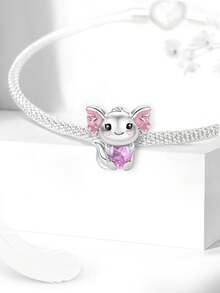 1 PC S925 Sterling Silver Delicate And Colourful Animals Beads Pendant Charm Pendant Ball Suitable For Bracelets DIY Women's Jewelry - Silver - View 4