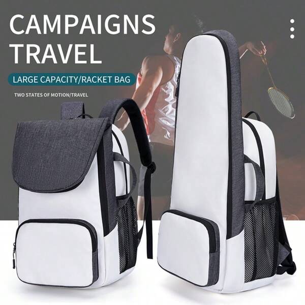 1 Stück Badminton Schlägertasche Tennis Tasche Sport- und Businessrucksack mit Doppelzweck, Outdoor Sportrucksack mit großer Kapazität, unabhängiges Schuhfach, Trocken-Nass-Trennung, Fitnesstasche, Handtasche, kann 1-2 Schläger aufnehmen, Outdoor Sporttasche