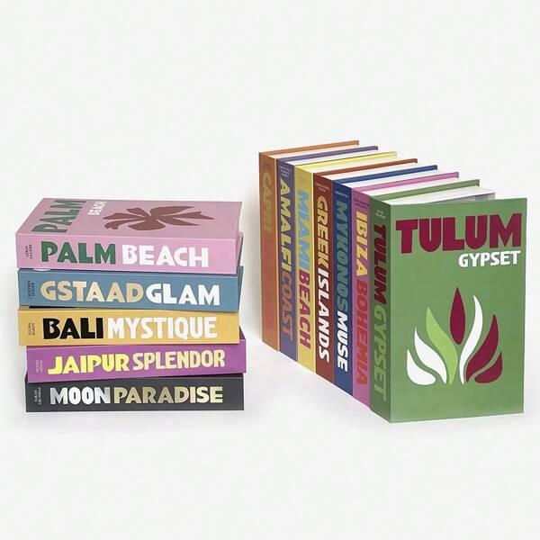 1pc Luxurious Faux Books, Storage Box And Folding Style To Choose From ,With Tropical Designs - Vibrant Paper Decorative Books For Living Room, Bedroom, Or Display Cabinet - Creative Props For Stylish Home Ambiance, Bedroom Accessories