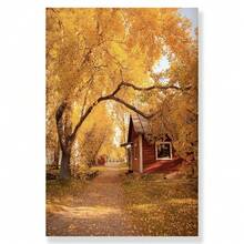 1pc Autumn Country Landscape Lake Tree Animal Deer Forest Canvas Prints And Posters Pumpkin Reed Painting Living Room Picture Decor Optional Frame - Multicolor - View 26