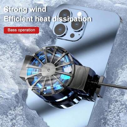 Phone Cooler Suitable For Most Smartphones, High Air Flow Game Cooling Fan, Works Compatible With Iphone//Android, Reduces Phone Lag