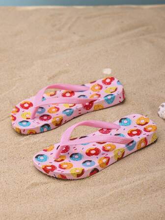 1 双儿童卡通动物泡沫拖鞋，EVA 纯色防滑运动人字拖